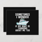 ボートおもしろいアート女子男性へボート水上船ボー 出欠カード (正面/裏面)