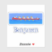 ボートおもしろいクルーペリカン漫画イラストレーション シール (シート)