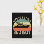 ボートおもしろい服レトロライフBetter On A Boat C カード (黄色い花)