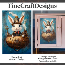 ボートおもしろいG2Rデコページの可愛いスチームパンクウサギ 薄葉紙