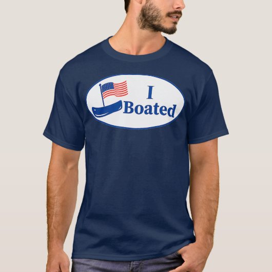 ボートおもしろいI BOATED投票ステッカーグラフィック Tシャツ (正面)