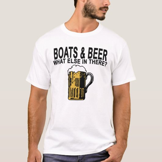 ボートおよびビールおもしろいなT-Shirt.png Tシャツ (正面)