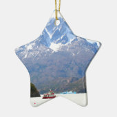 ボートおよび山のパタゴニア、チリ セラミックオーナメント (左)