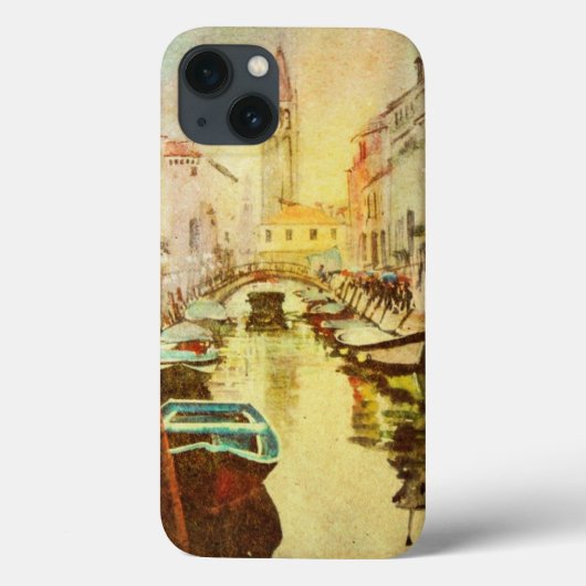 ボートおよび建物が付いている運河の眺め Case-Mate iPhoneケース (裏面)