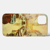 ボートおよび建物が付いている運河の眺め Case-Mate iPhoneケース (裏面 (横))