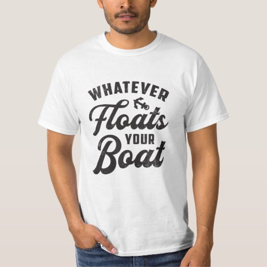 ボートがボートに浮かんだものおもしろい Tシャツ (正面)