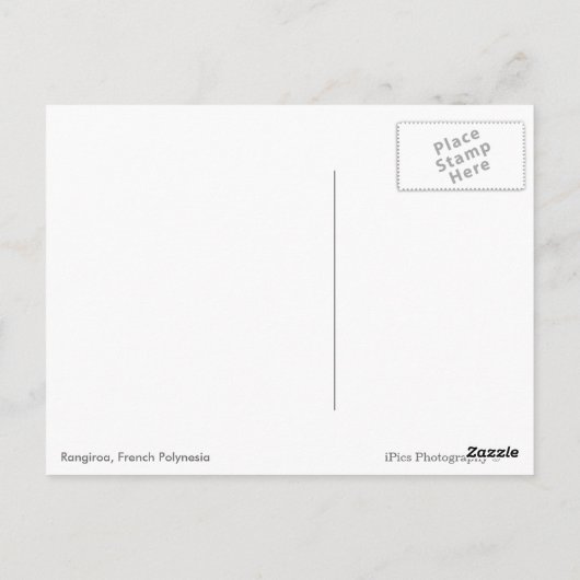 ボートが停泊するトロピカルラグーンの桟橋 ポストカード (裏面)