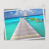 ボートが停泊するトロピカルラグーンの桟橋 ポストカード (正面)
