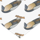 ボートでハサギの鳥の漫画イラストレーション ショートテーブルランナー (コーナー)