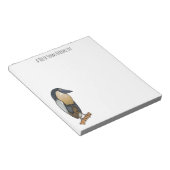 ボートでハサギの鳥の漫画イラストレーション ノートパッド (アングル)