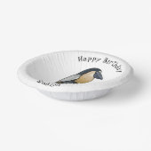 ボートでハサギの鳥の漫画イラストレーション ペーパーボウル (傾斜あり)