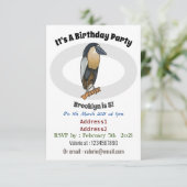 ボートでハサギの鳥の漫画イラストレーション 招待状 (スタンド正面)