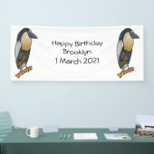 ボートでハサギの鳥の漫画イラストレーション 横断幕 (トレードショー)