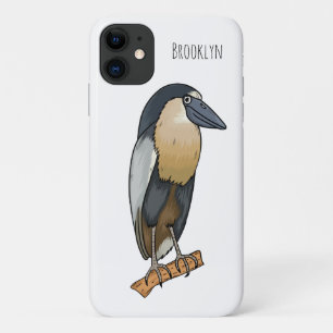 ボートでハサギの鳥の漫画イラストレーション iPhone 11 ケース