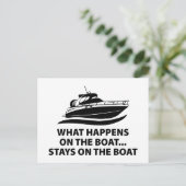 ボートで何が起こるか…ボートに乗る ポストカード (スタンド正面)