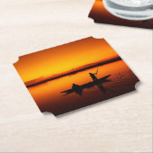 ボートで夕日の景色–68465 ペーパーコースター (アングル)