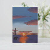 ボートで夕日 サンキューカード (スタンド正面)