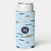 ボートで泳ぐモノグラムの川で スリム缶クーラー (Seltzer裏面)