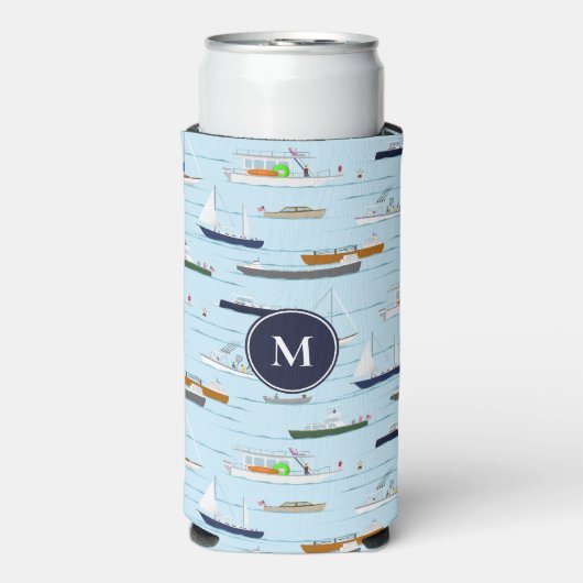 ボートで泳ぐモノグラムの川で スリム缶クーラー (Seltzer正面)
