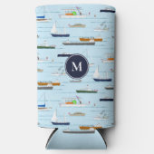 ボートで泳ぐモノグラムの川で スリム缶クーラー (正面)