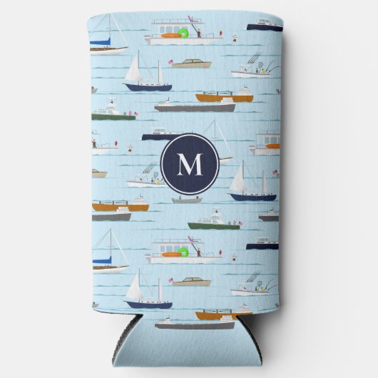 ボートで泳ぐモノグラムの川で スリム缶クーラー (正面)