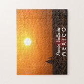 ボートで美しい夕日プエルトバラルタメキシコ ジグソーパズル (縦)