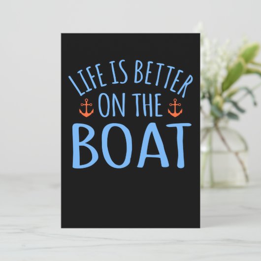 ボートで舟遊びをするセーラークルーズ愛好家の方が人生がよい サンキューカード (スタンド正面)