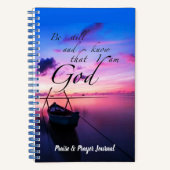 ボートで静かに、称賛と祈りの言葉ジャーナル ノートブック (正面)