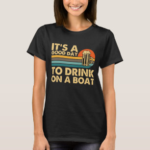 ボートで飲むのは良い日だレトロヴィンテージF Tシャツ