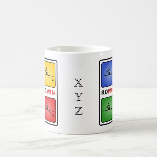 ボートで4色のイニシャルを獲得パーソナライズされた コーヒーマグカップ (中央)