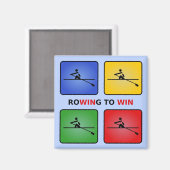 ボートで4色のクルー青を獲得 マグネット (正面/裏面)