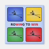 ボートで4色のクルー青を獲得 マグネット (正面)