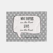 "ボートで"起こす何が航海のなボートの引用文 フリースブランケット (正面(横))