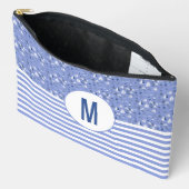 ボートとストライプモノグラ航海のム アクセサリーポーチ (見開き)