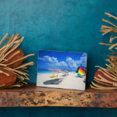 ボートとビーチ椅子 フォトプラーク (側面)