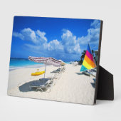 ボートとビーチ椅子 フォトプラーク (側面)