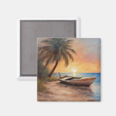 ボートとビーチ- 1 マグネット (正面/裏面)