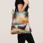 ボートとビーチ- 4 トートバッグ (クローズアップ)