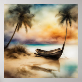 ボートとビーチ- 4 ポスター