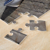 ボートと古いフリント建物オリジナル農村写真 ジグソーパズル (側面)