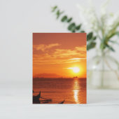 ボートと夕日 ポストカード (スタンド正面)