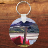 ボートと山の風景 キーホルダー (正面)