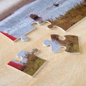 ボートと山の風景 ジグソーパズル (側面)