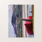 ボートと山の風景 ジグソーパズル (縦)