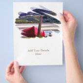 ボートと山の風景 チラシ (手)