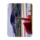 ボートと山の風景 マグネット (縦)