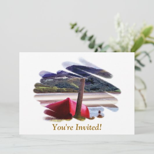 ボートと山の風景 招待状 (スタンド正面)