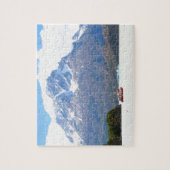 ボートと山,パタゴニア,チリ ジグソーパズル (縦)