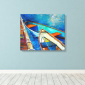 ボートと桟橋 キャンバスプリント (インサイチュ (ウッドフロア))