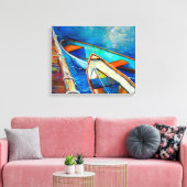 ボートと桟橋 キャンバスプリント (インサイチュ (リビング))